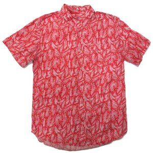 Jack Threads Hawaiian Shirt Mens Medium Red Button Down Short Sleeve‎ Beach